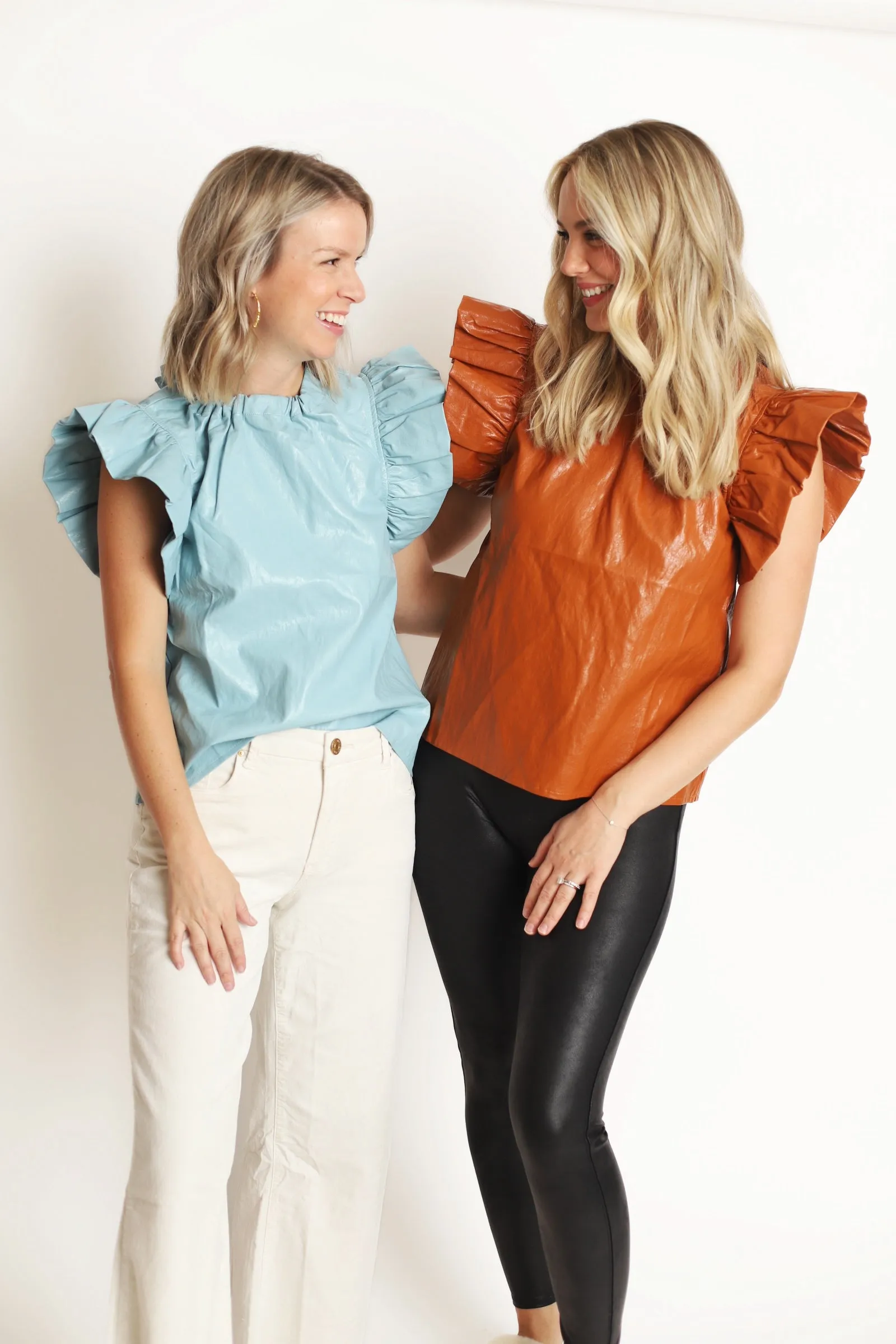 The Leather Ruffle Top- Two Color Ways