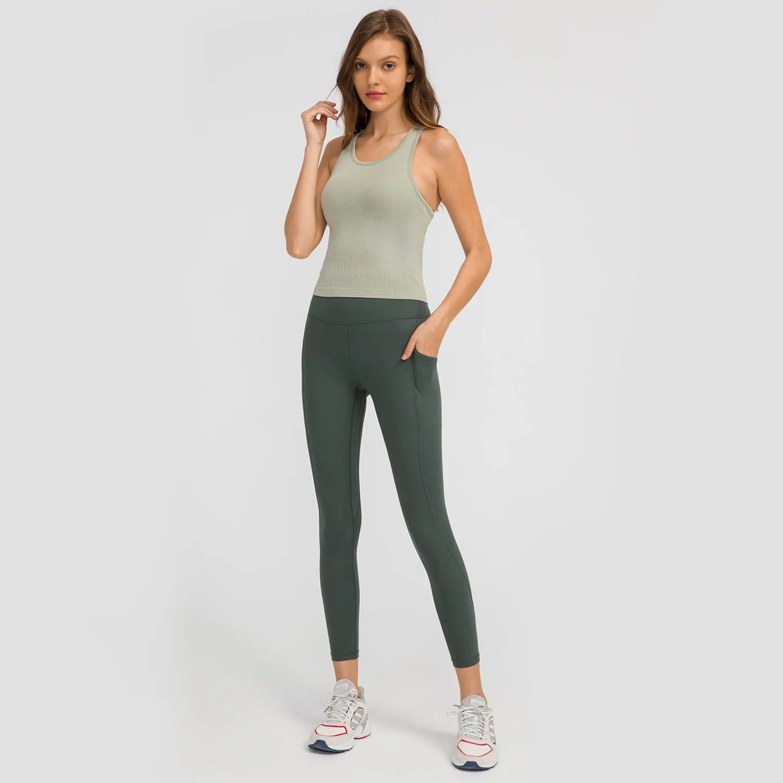 U-shaped Racerback Plain Tank Top