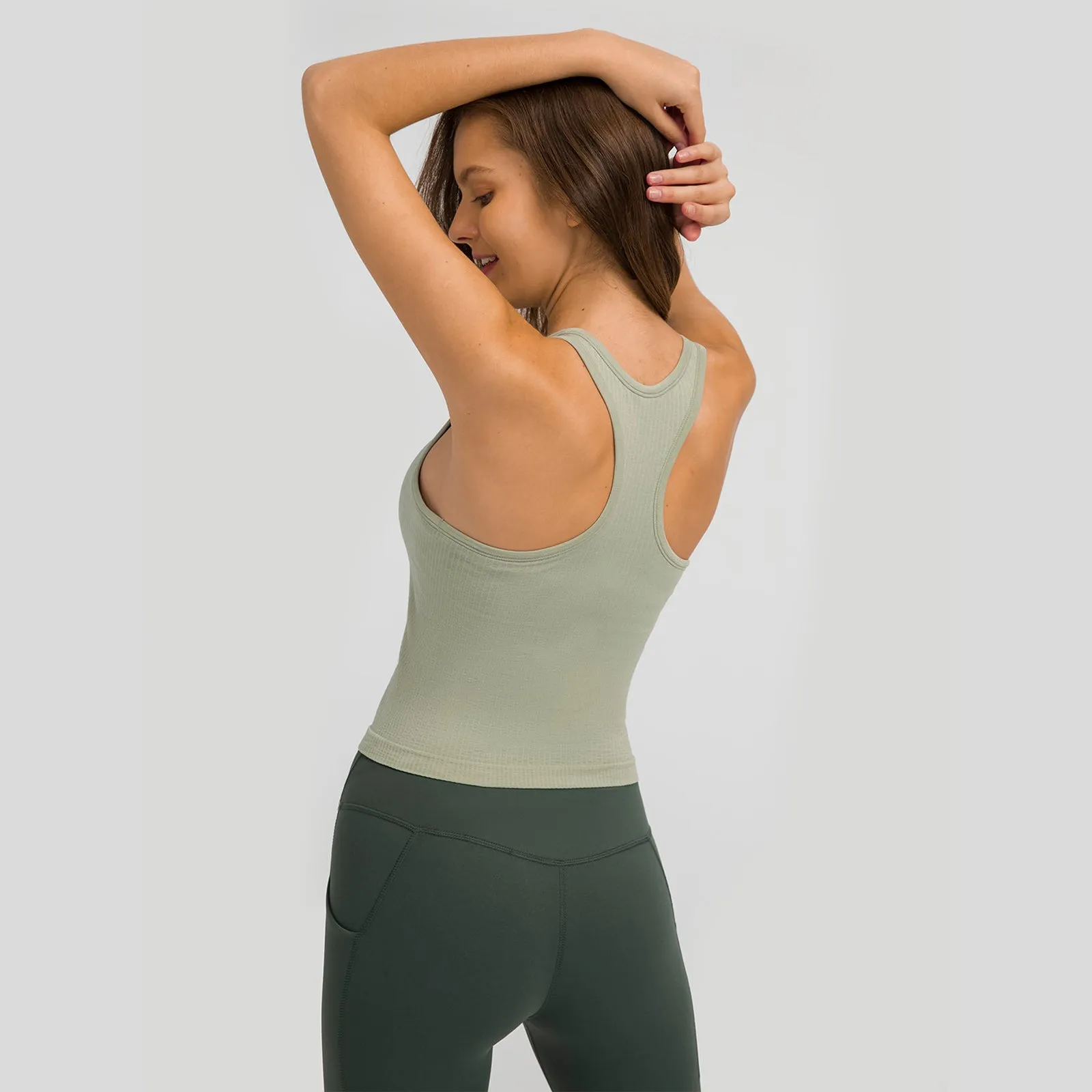 U-shaped Racerback Plain Tank Top