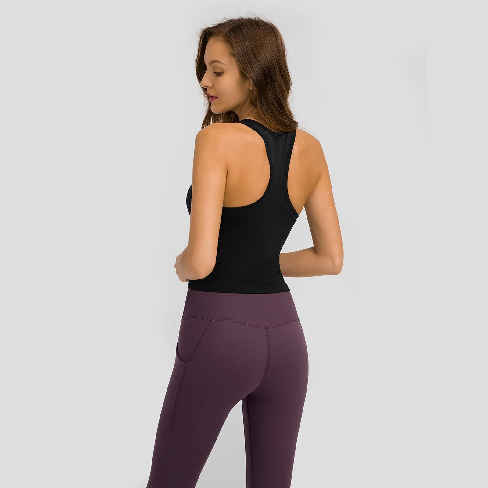 U-shaped Racerback Plain Tank Top