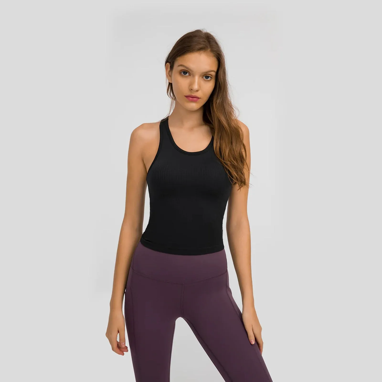 U-shaped Racerback Plain Tank Top