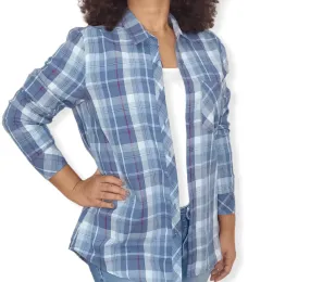 Women Patterned Shirt - Light Blue