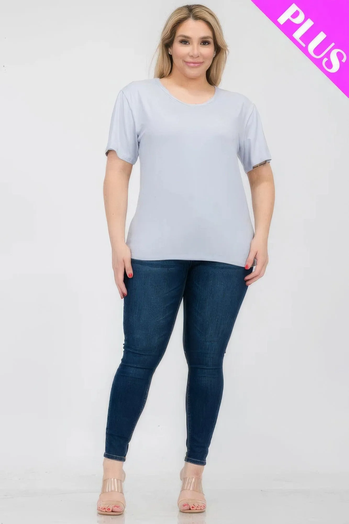 Women's Plus Size Basic Short Sleeve Shirts