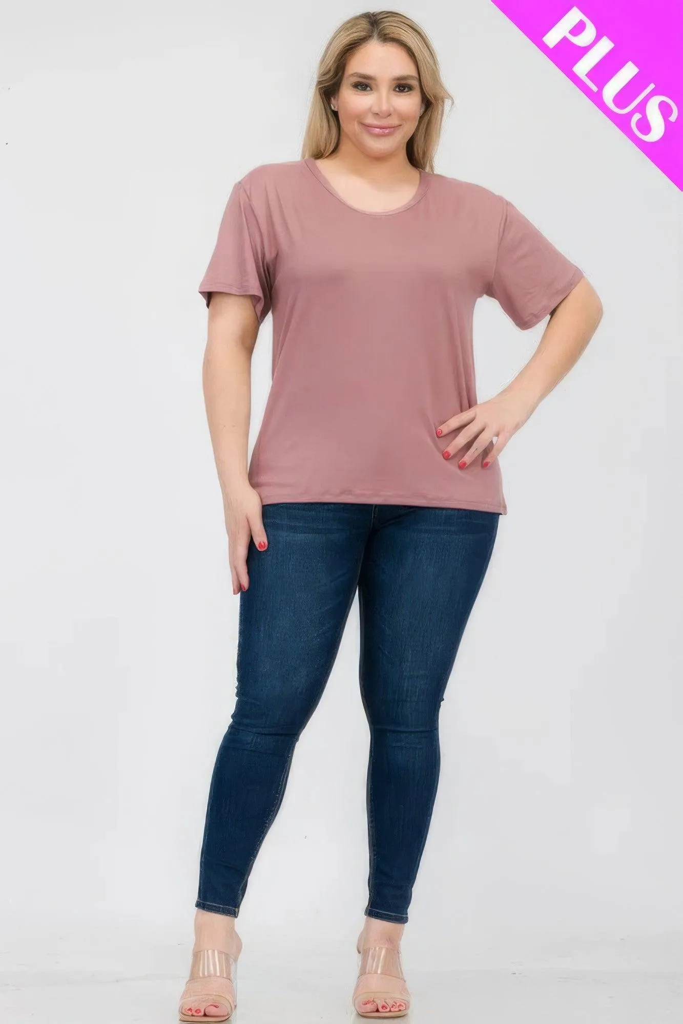 Women's Plus Size Basic Short Sleeve Shirts