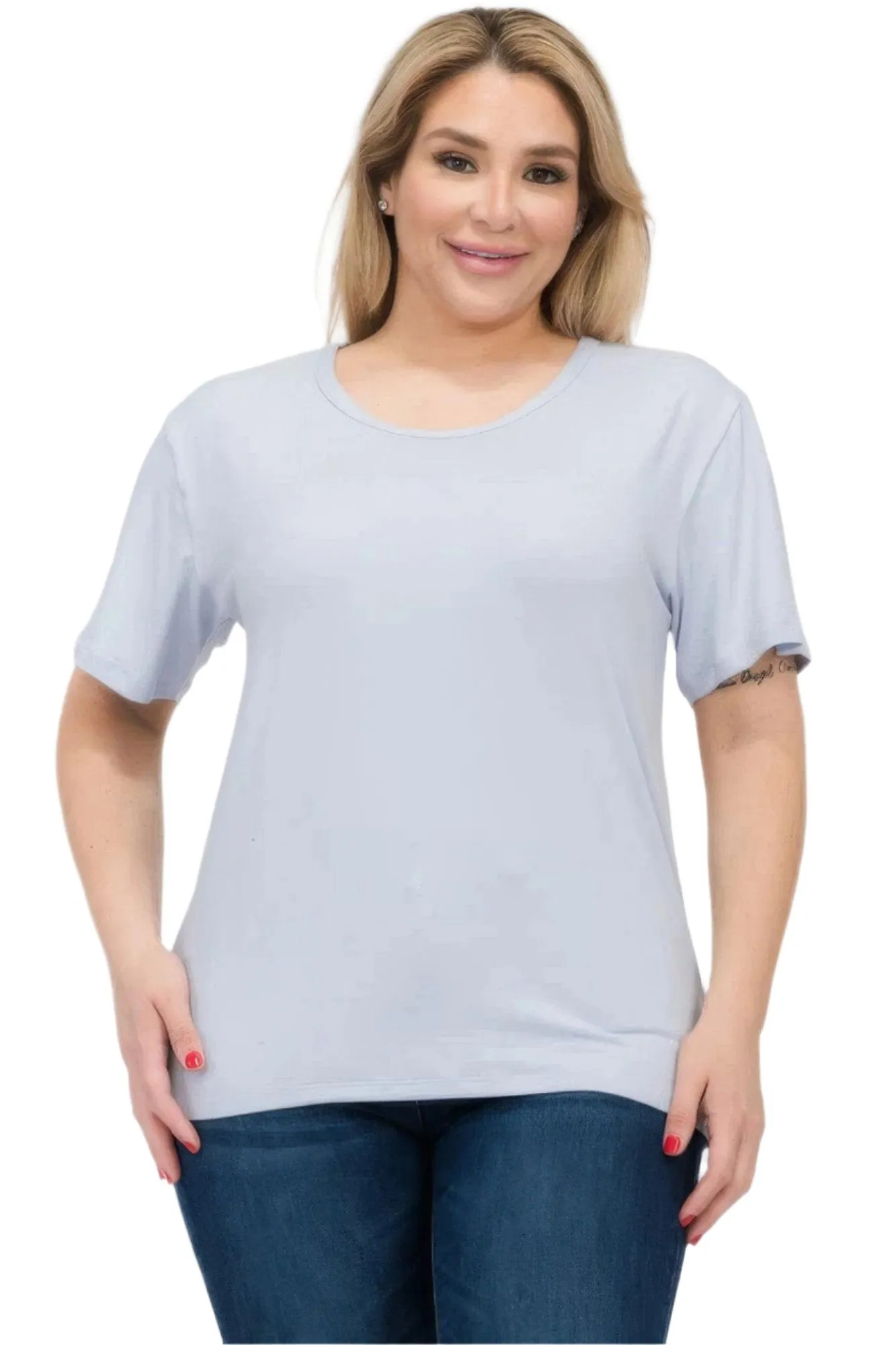 Women's Plus Size Basic Short Sleeve Shirts