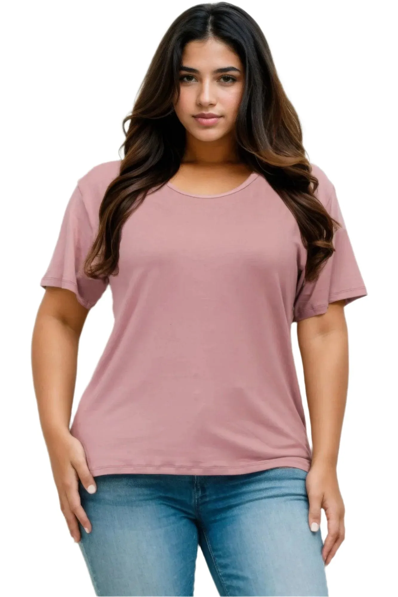 Women's Plus Size Basic Short Sleeve Shirts