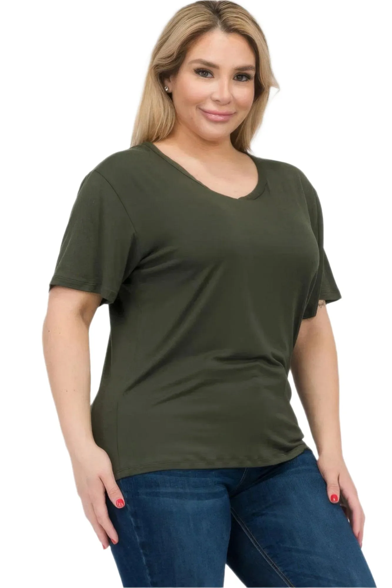 Women's Plus Size Basic Short Sleeve Shirts