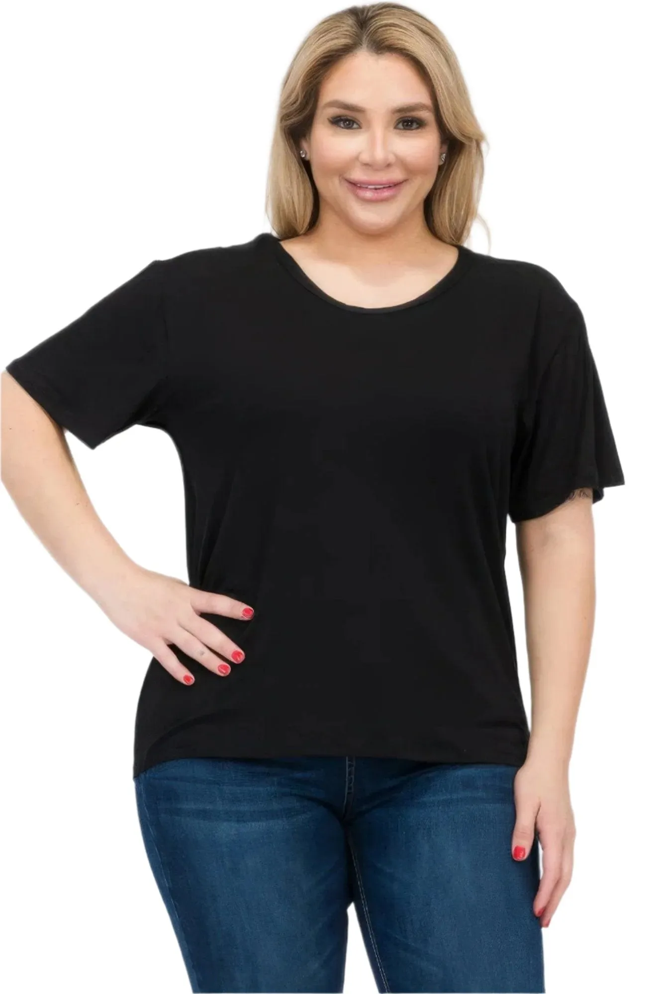 Women's Plus Size Basic Short Sleeve Shirts