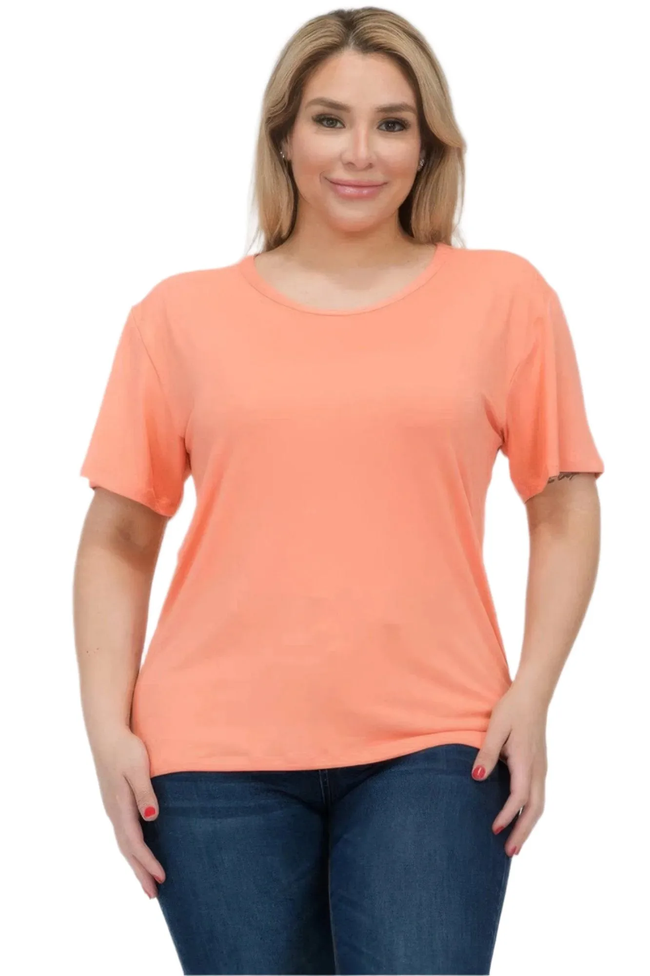 Women's Plus Size Basic Short Sleeve Shirts