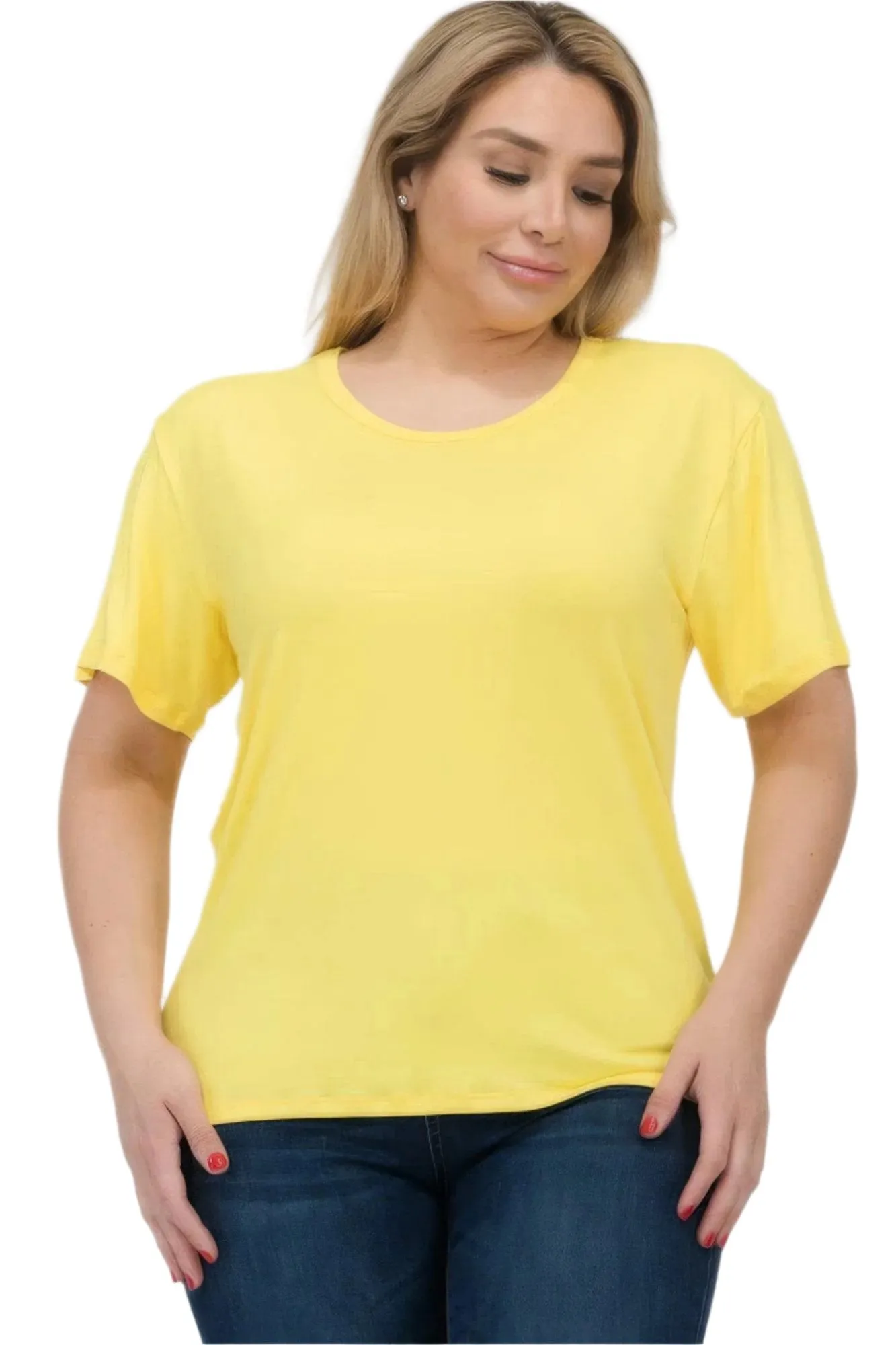 Women's Plus Size Basic Short Sleeve Shirts