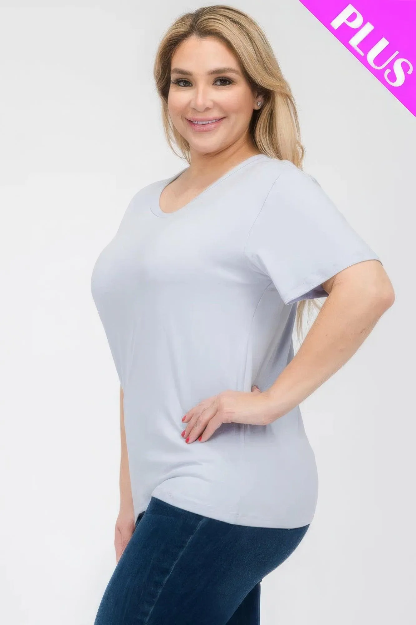 Women's Plus Size Basic Short Sleeve Shirts