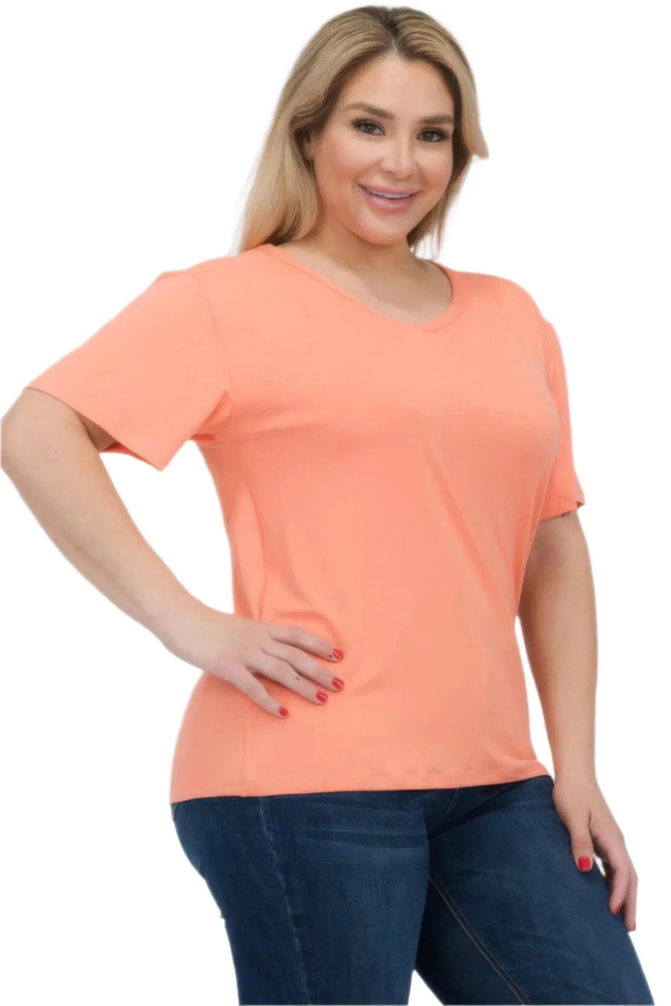 Women's Plus Size Basic Short Sleeve Shirts