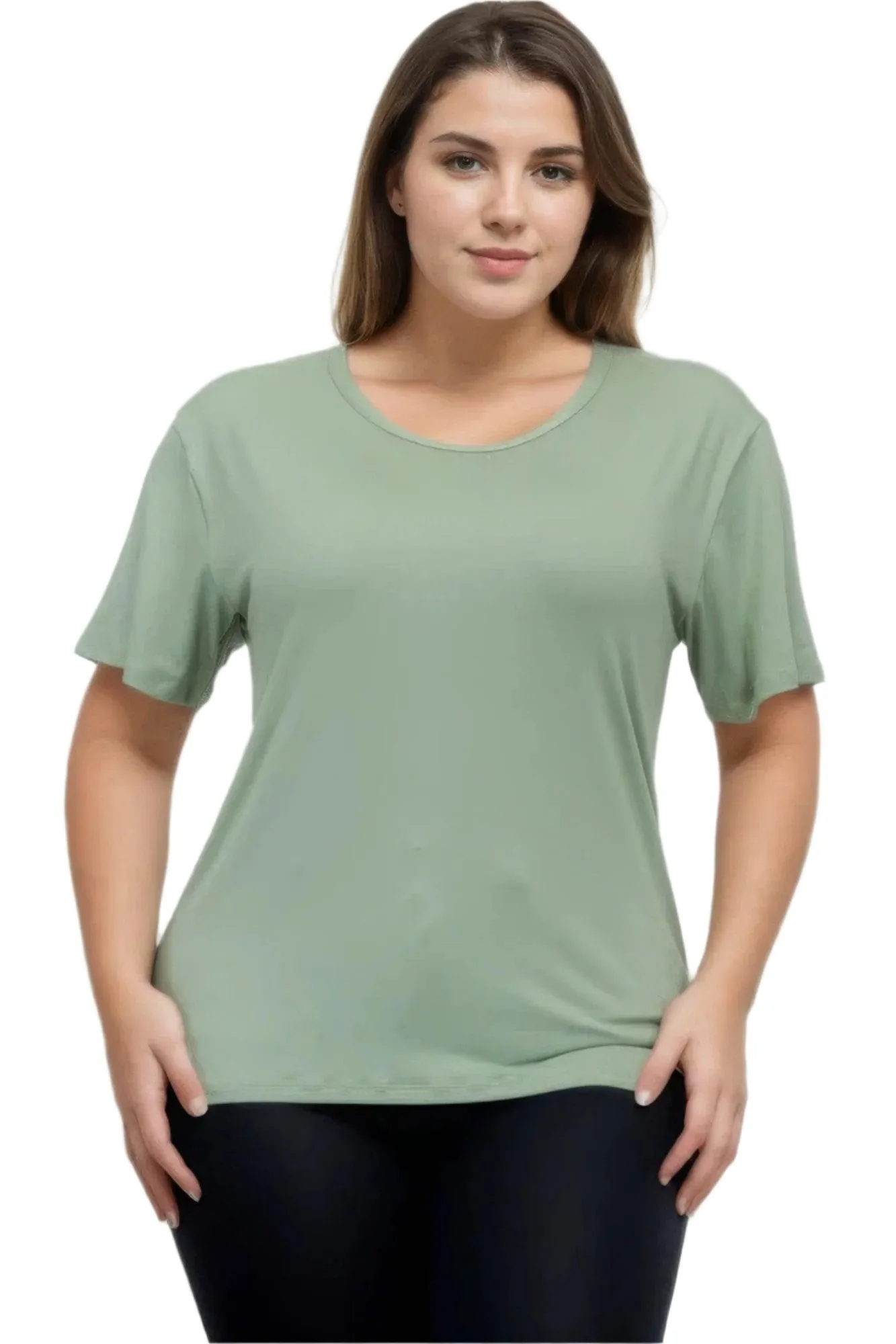 Women's Plus Size Basic Short Sleeve Shirts