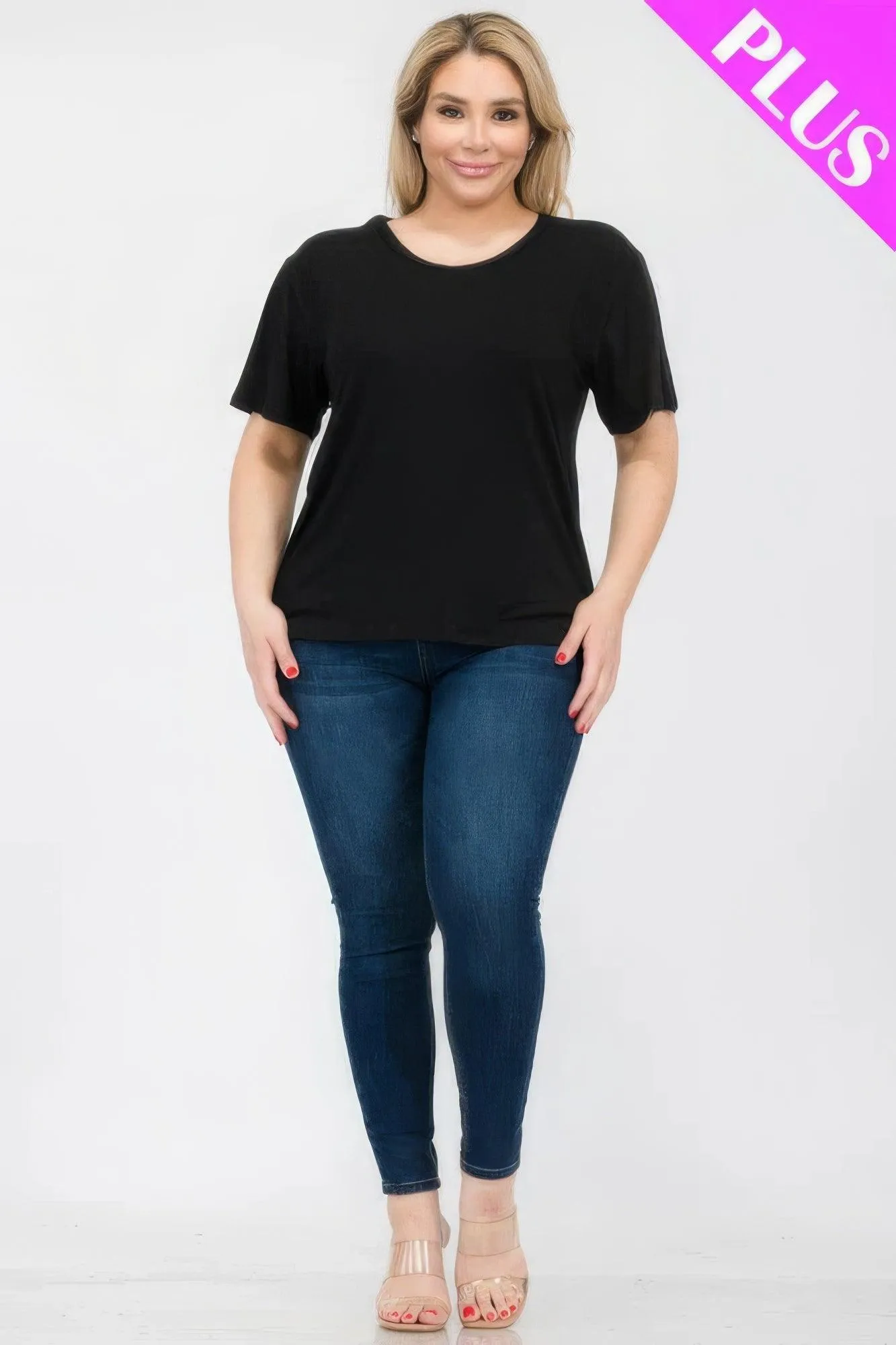 Women's Plus Size Basic Short Sleeve Shirts