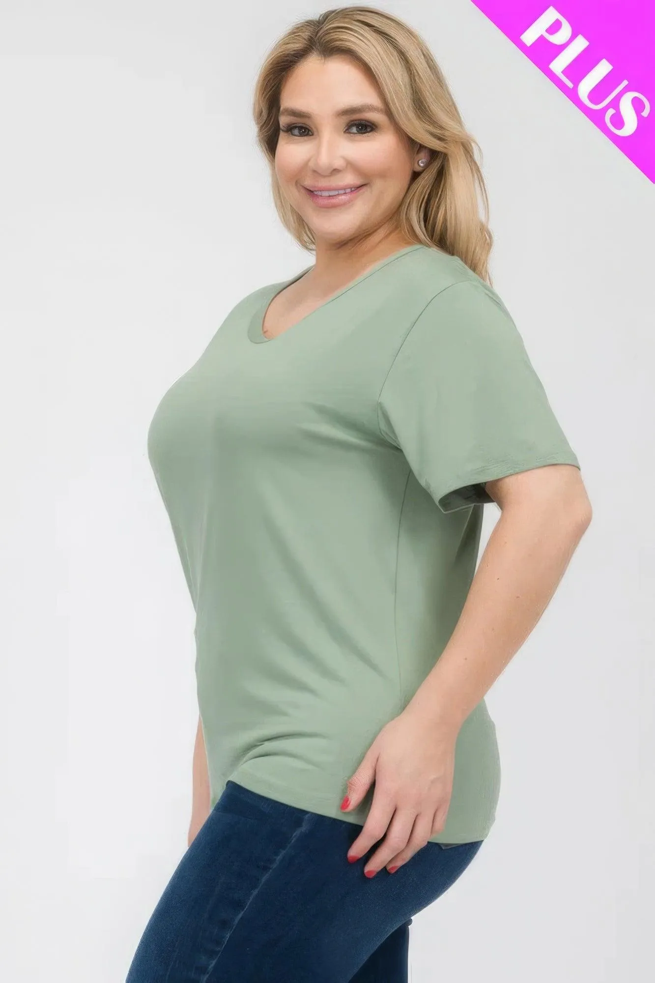 Women's Plus Size Basic Short Sleeve Shirts