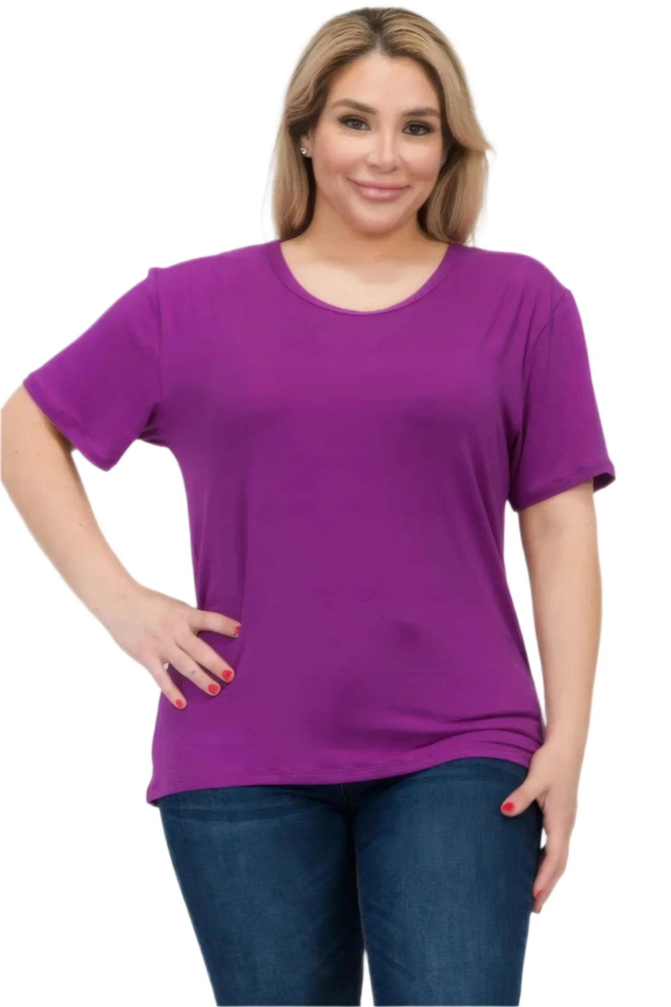 Women's Plus Size Basic Short Sleeve Shirts