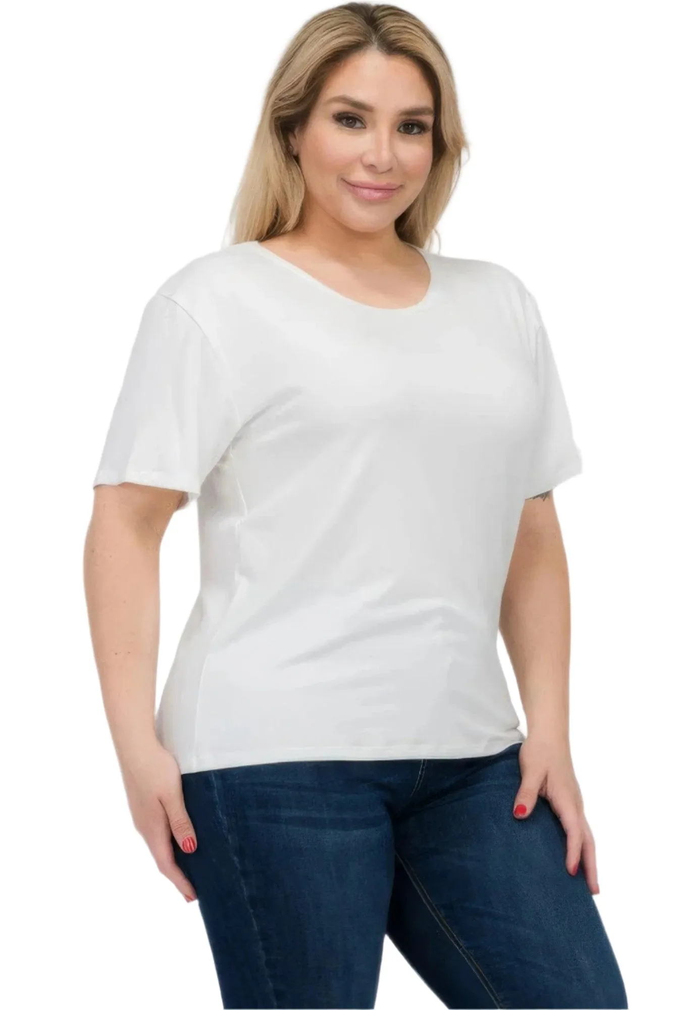 Women's Plus Size Basic Short Sleeve Shirts