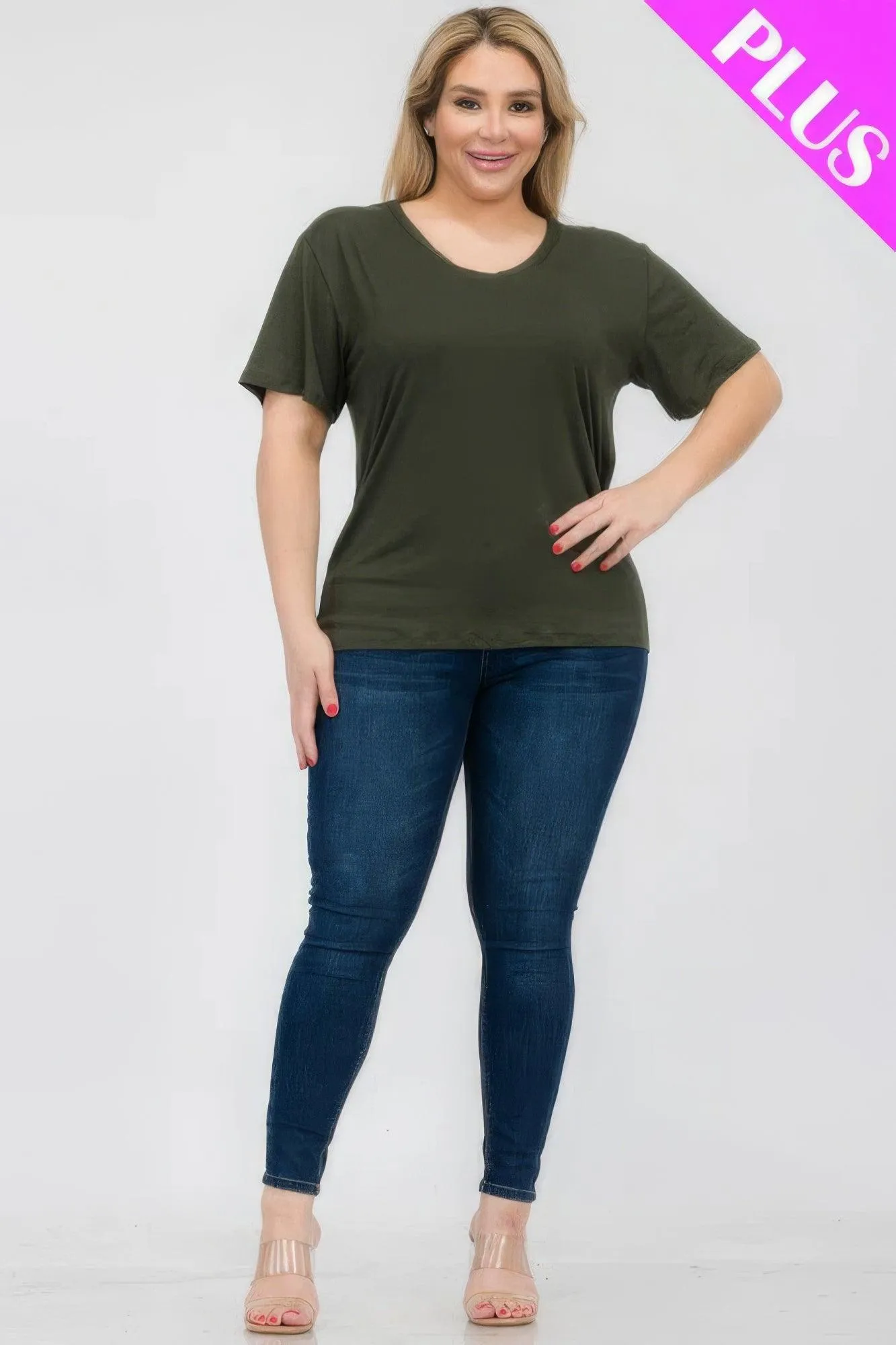 Women's Plus Size Basic Short Sleeve Shirts